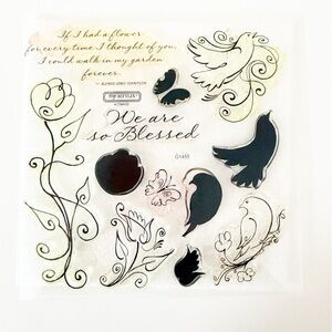 My Acrylic CTMH “We are so Blessed” Flower, Birds, Sentiment Stamps-Friendship